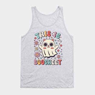 This is Boosheet Cute Cat Ghost Hallowen Pun Tank Top